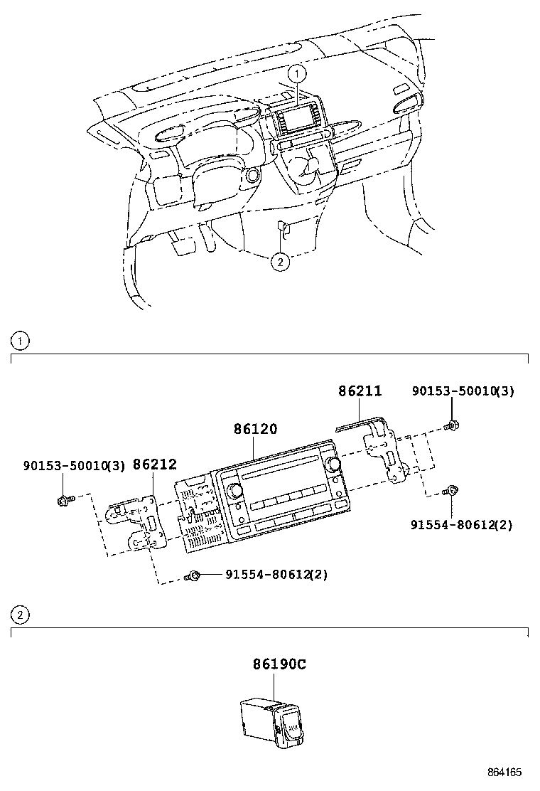 86212-0M020 BRACKET, RADIO, NO.2 product image