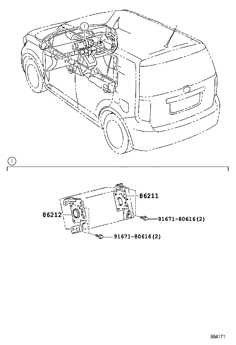 86211-12410 BRACKET, RADIO, NO.1 product image