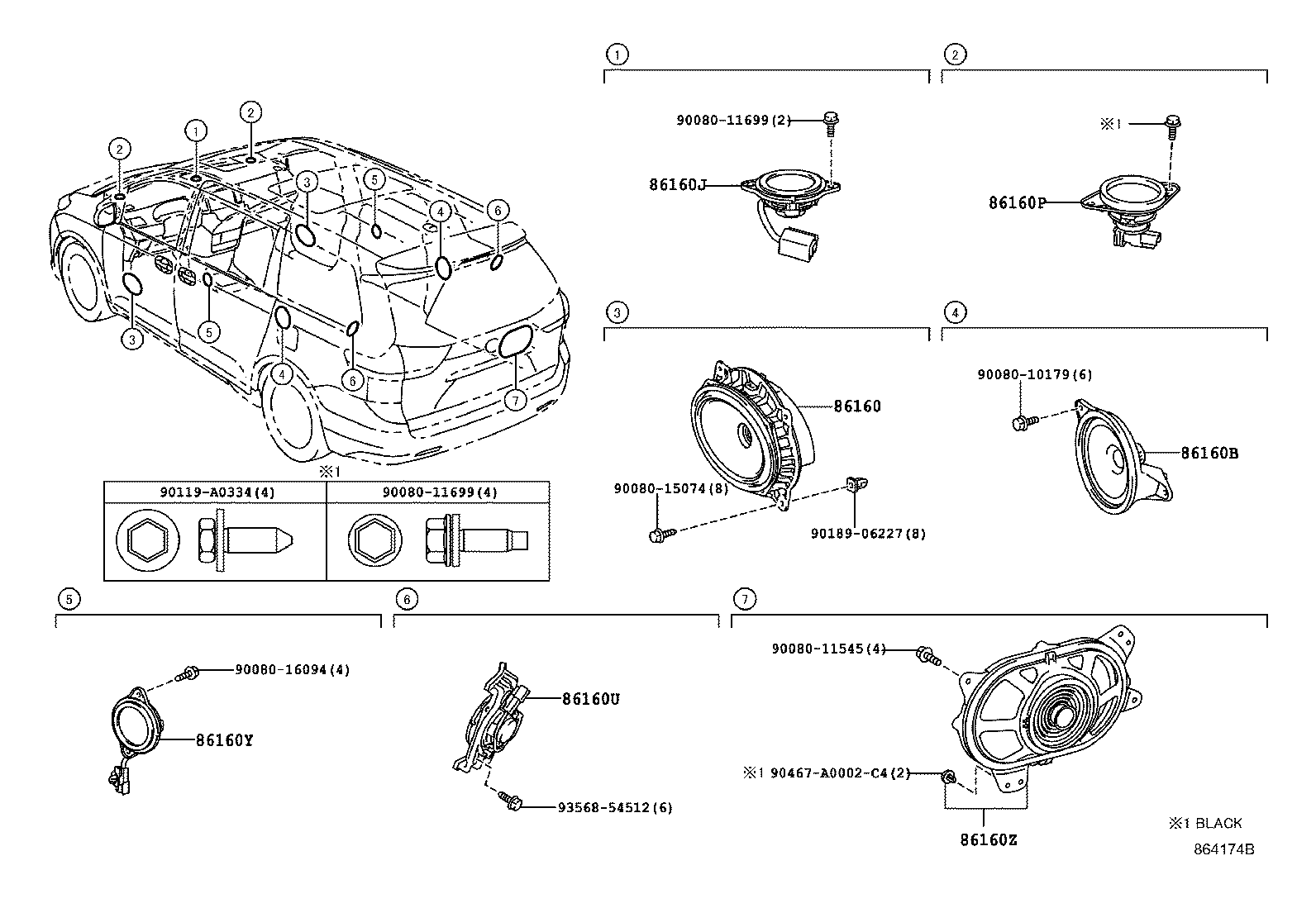 Toyota 86160-08180 SPEAKER ASSY, REAR