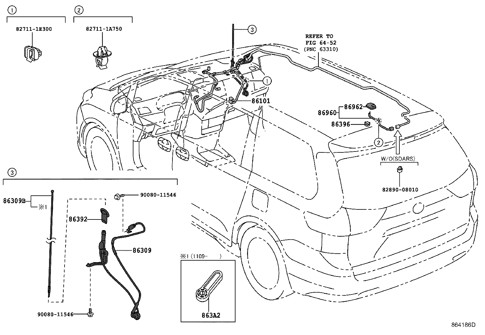 Toyota 86077-35010 COVER KIT, ANTENNA