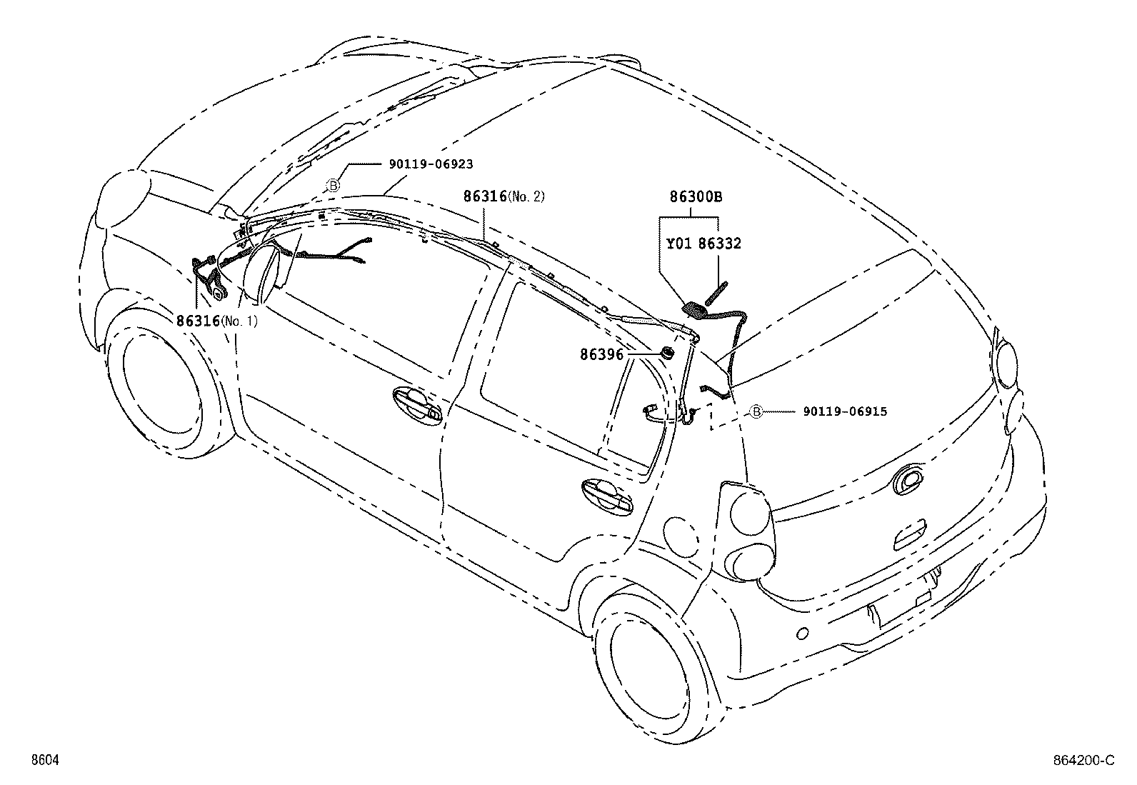 86316-B1301 CABLE, ANTENNA product image