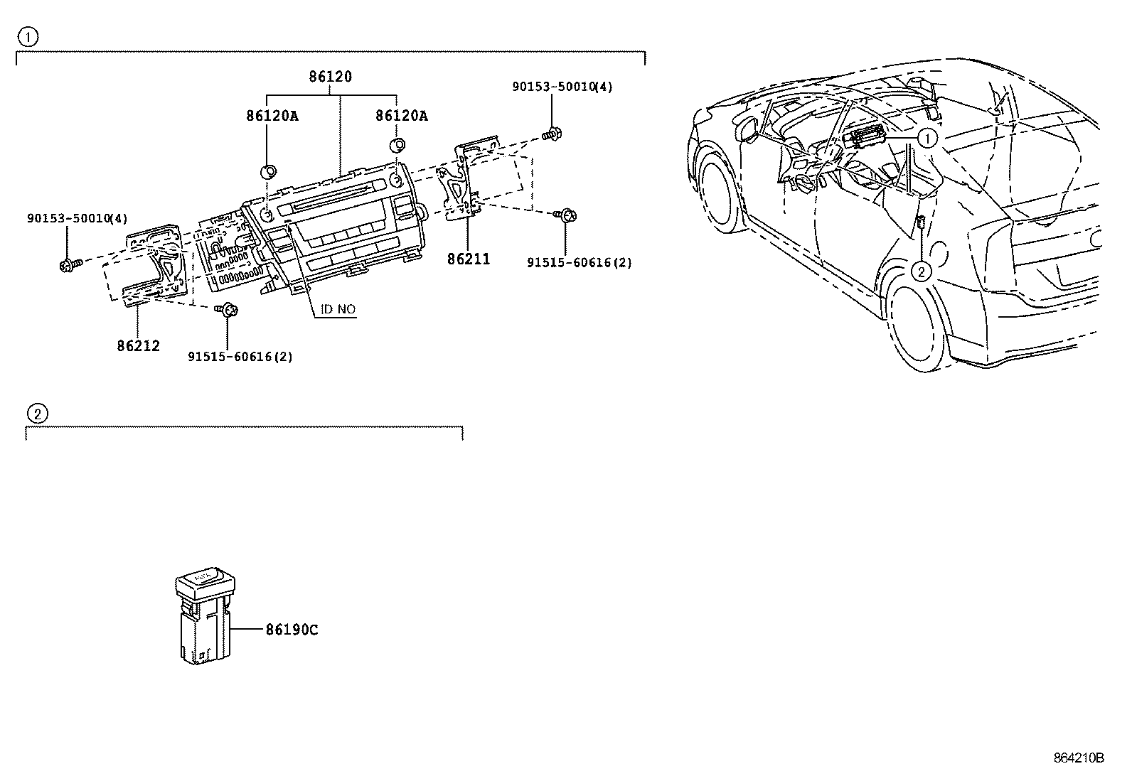 90011-25179 KNOB, RADIO RECEIVER SWITCH product image