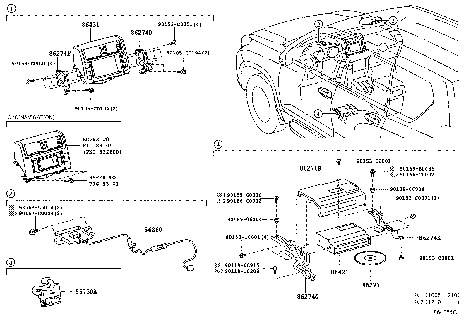 86274-0G040 BRACKET, DISC PLAYER, NO.2 product image