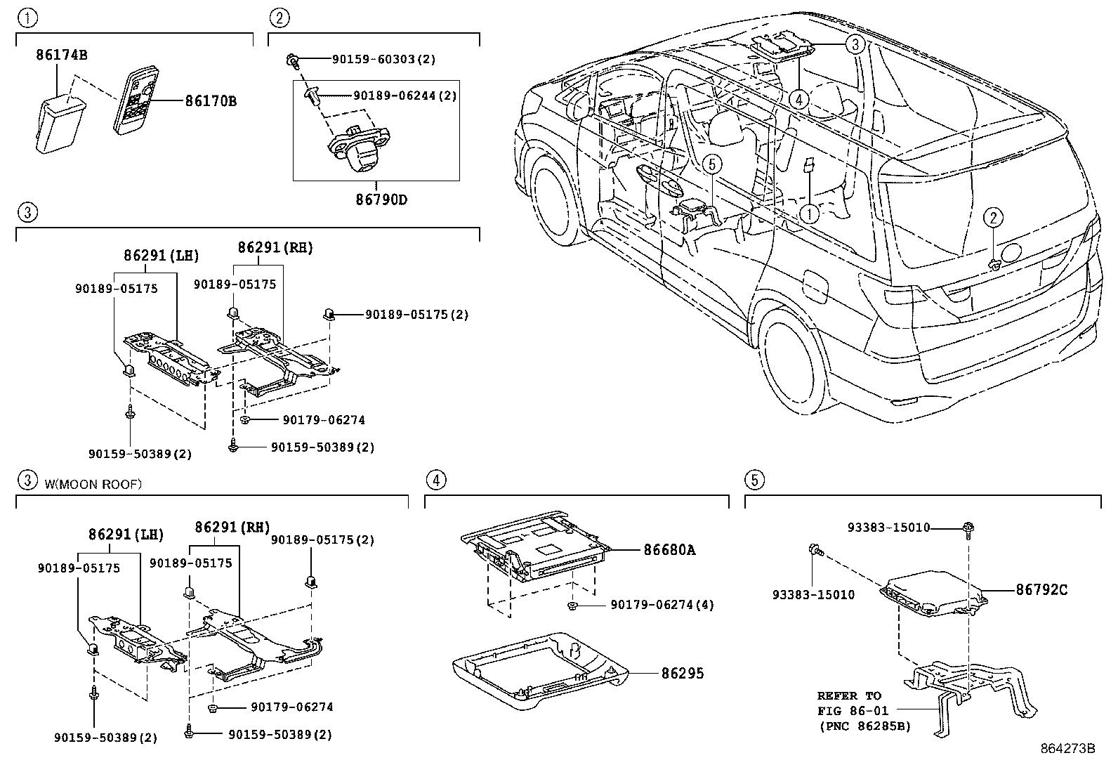 86170-58080 SWITCH & VOLUME ASSY, REAR product image