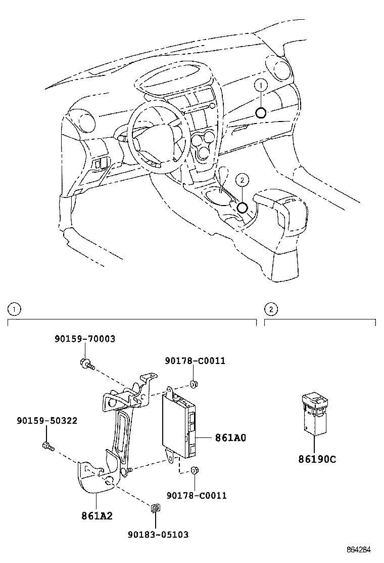 86190-0D040 ADAPTER ASSY, STEREO JACK, NO.1 product image