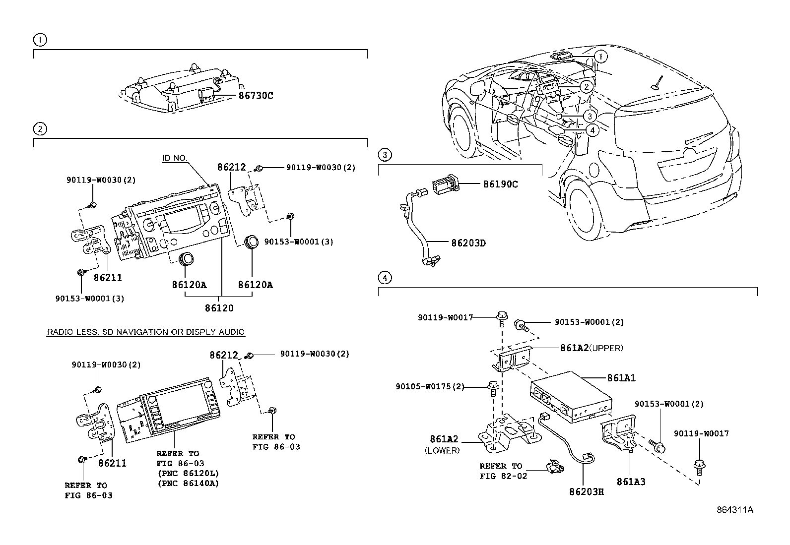 86190-02060 ADAPTER ASSY, STEREO JACK, NO.1 product image