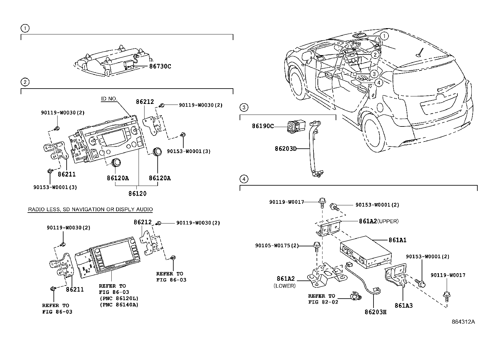 86190-02060 ADAPTER ASSY, STEREO JACK, NO.1 product image