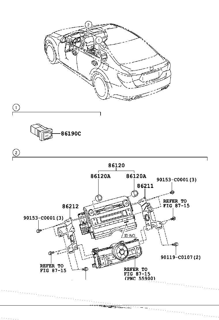 90011-25221 KNOB, RADIO RECEIVER SWITCH product image