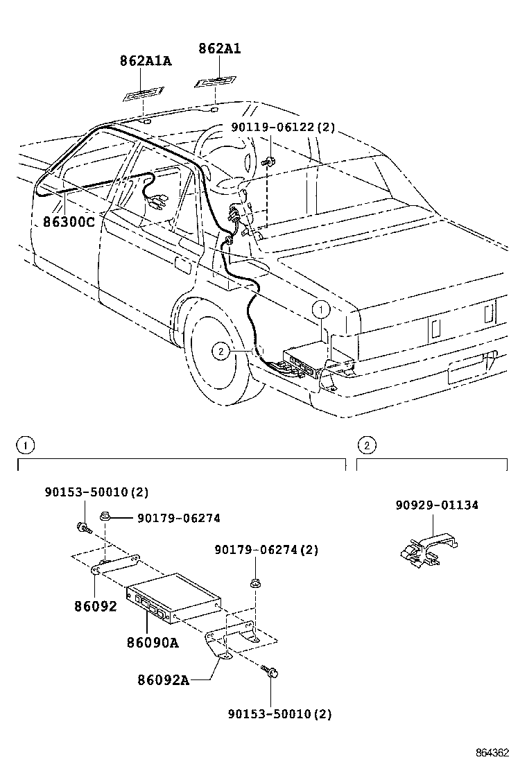 86092-40020 BRACKET, DIGITAL TELEVISION, REAR product image