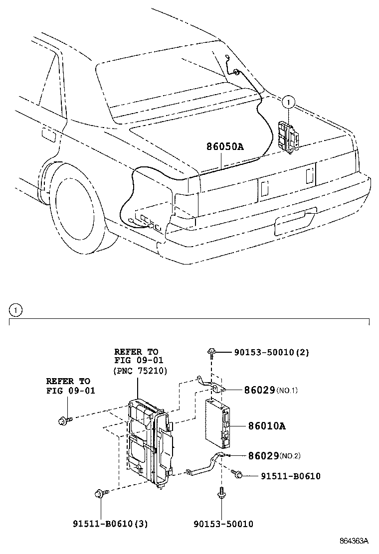 86170-40160 SWITCH & VOLUME ASSY, REAR product image