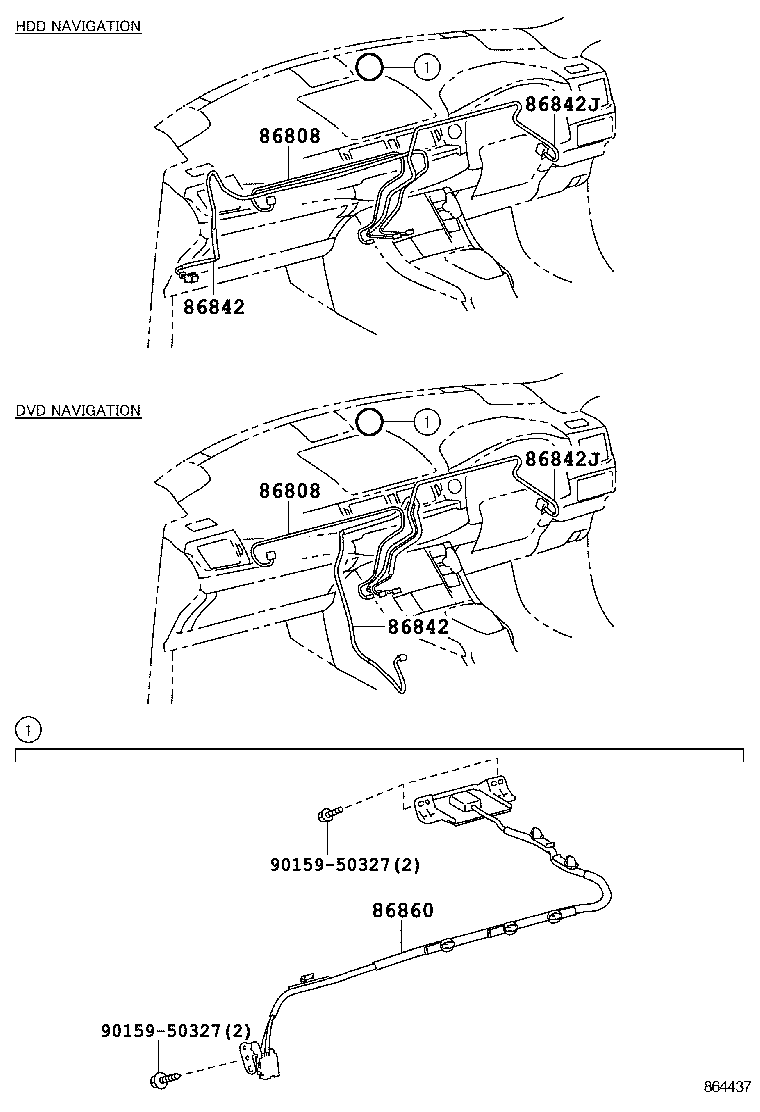 86705-76010 CORD SUB-ASSY, NAVIGATION ANTENNA, NO.1 product image