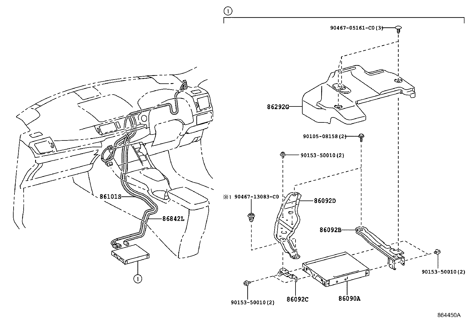 86101-76161 CORD SUB-ASSY, ANTENNA, NO.2 product image