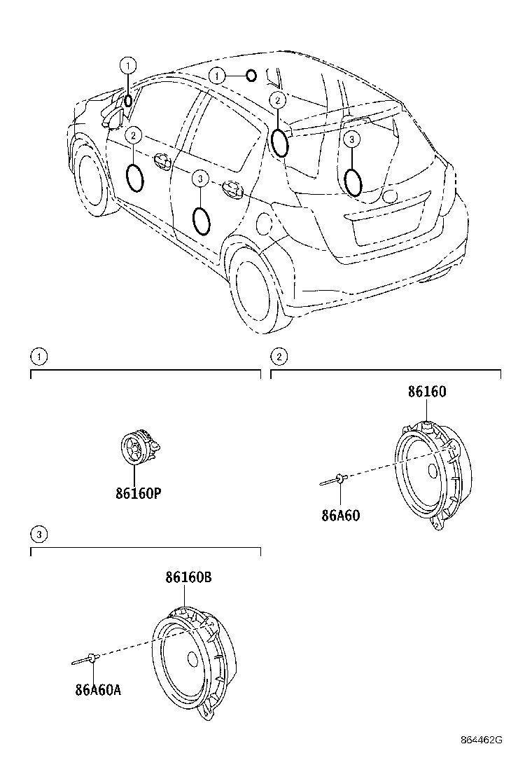 Toyota 86160-52310 SPEAKER ASSY, FRONT NO.1
