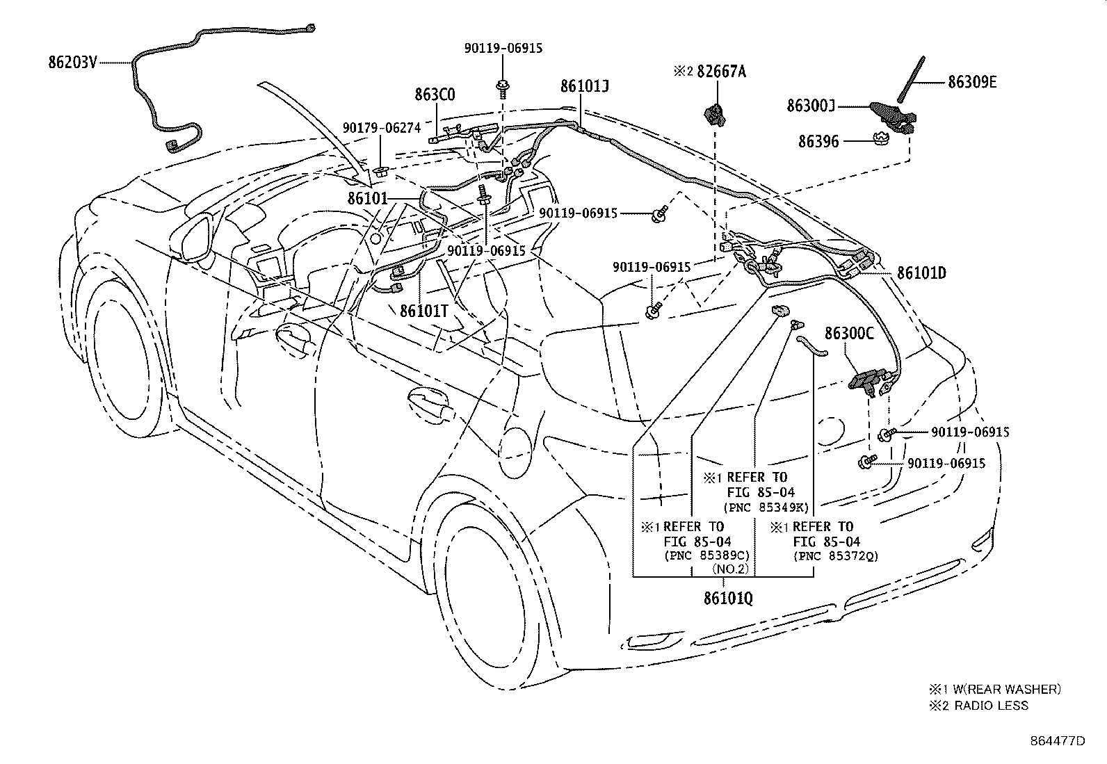 86309-76020 POLE SUB-ASSY, ROOF ANTENNA product image