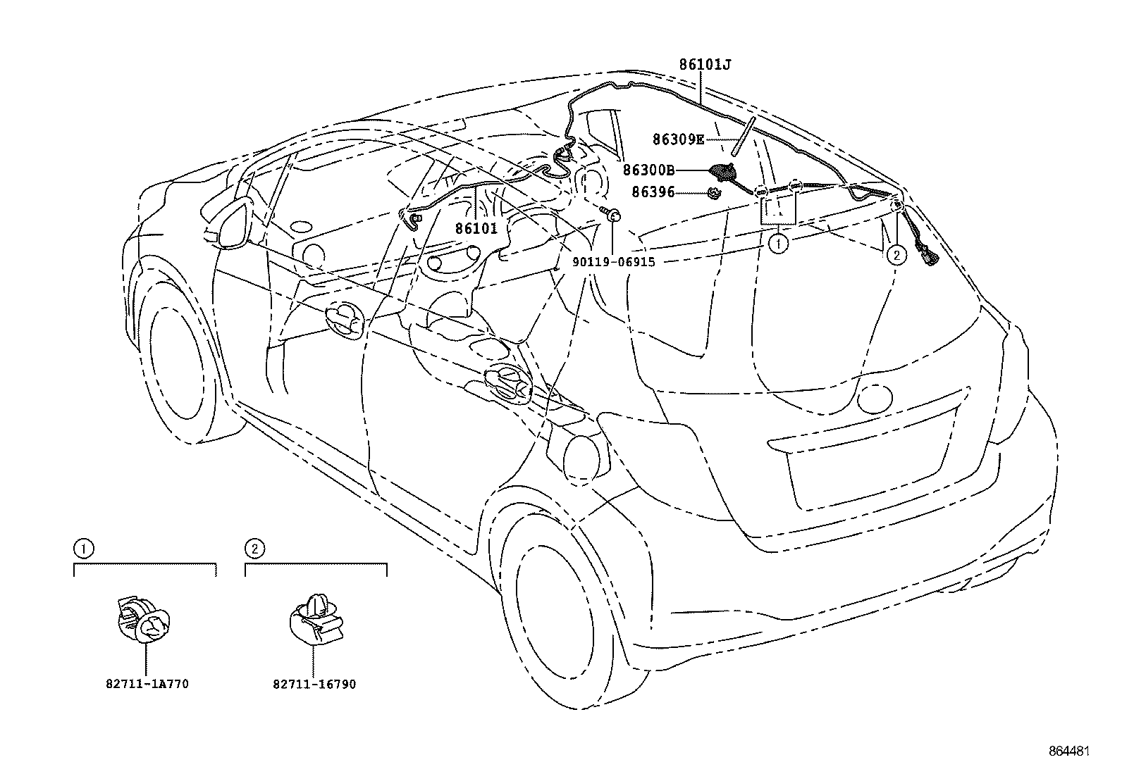 86101-52860 CORD SUB-ASSY, ANTENNA product image