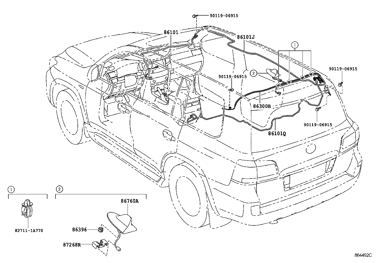 86101-60720 CORD SUB-ASSY, ANTENNA product image