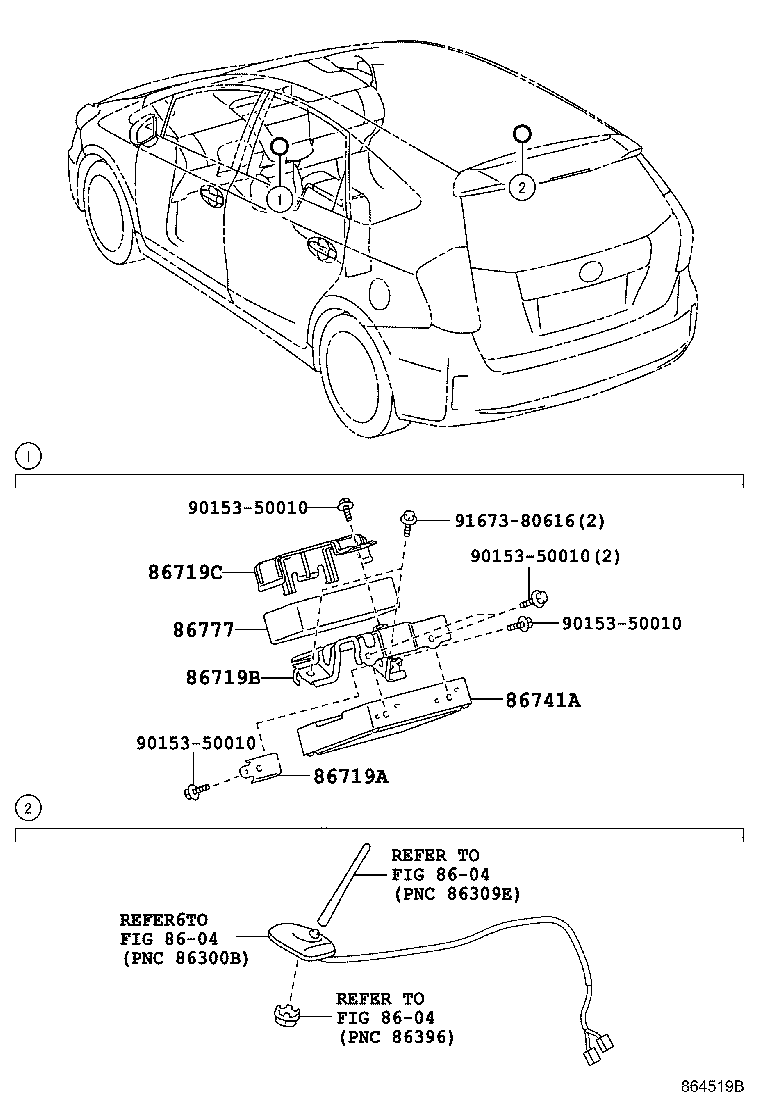 Toyota 86719-47110 BRACKET, TELEPHONE NO.1
