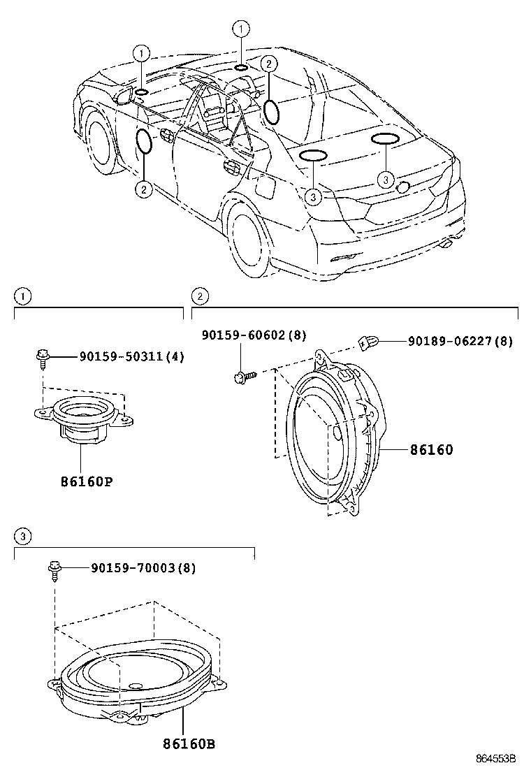 86150-33040 SPEAKER ASSY, REAR NO.2 product image