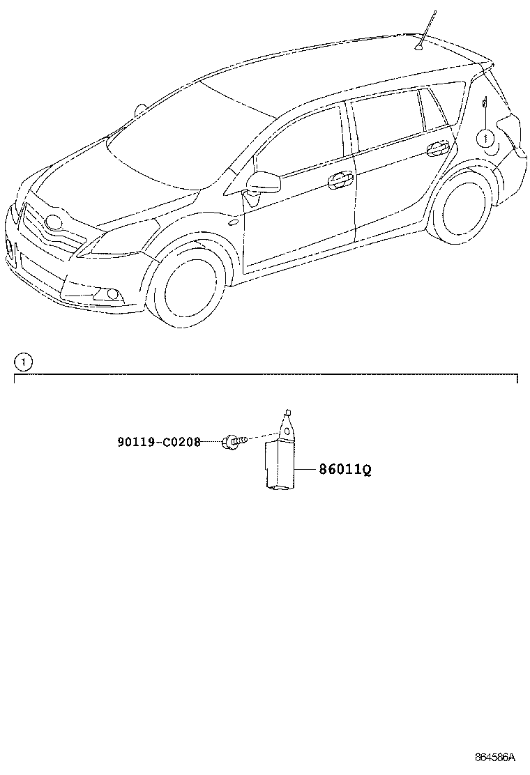 86212-0F040 BRACKET, RADIO, NO.2 product image