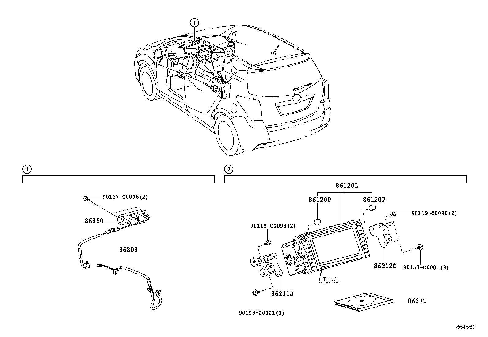 86211-0F050 BRACKET, RADIO RECEIVER, NO.1 product image