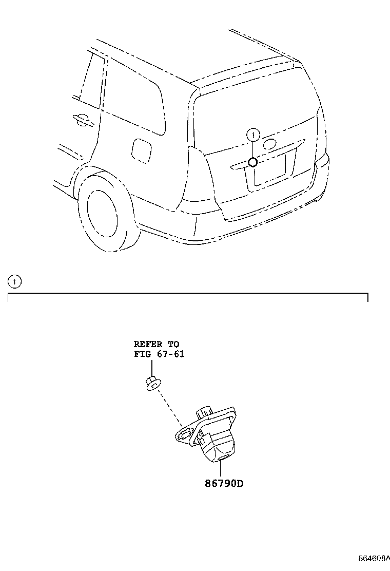86790-71020 CAMERA ASSY, TELEVISION, RR product image