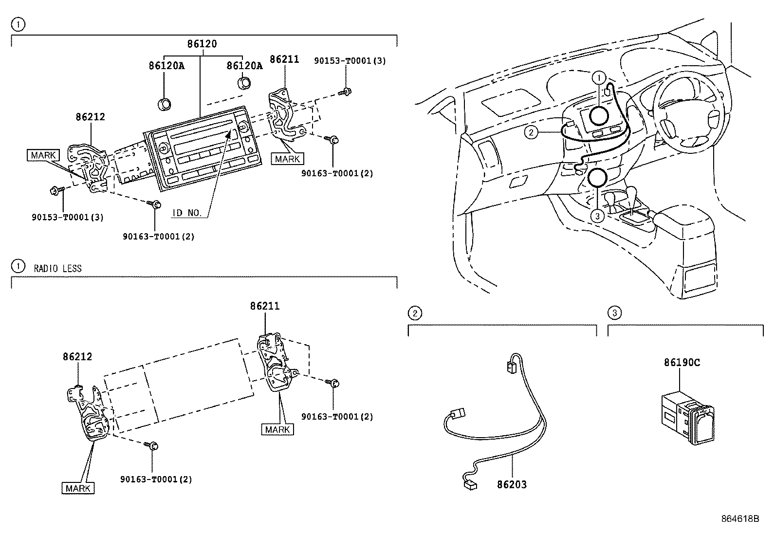 86212-0K050 BRACKET, RADIO, NO.2 product image