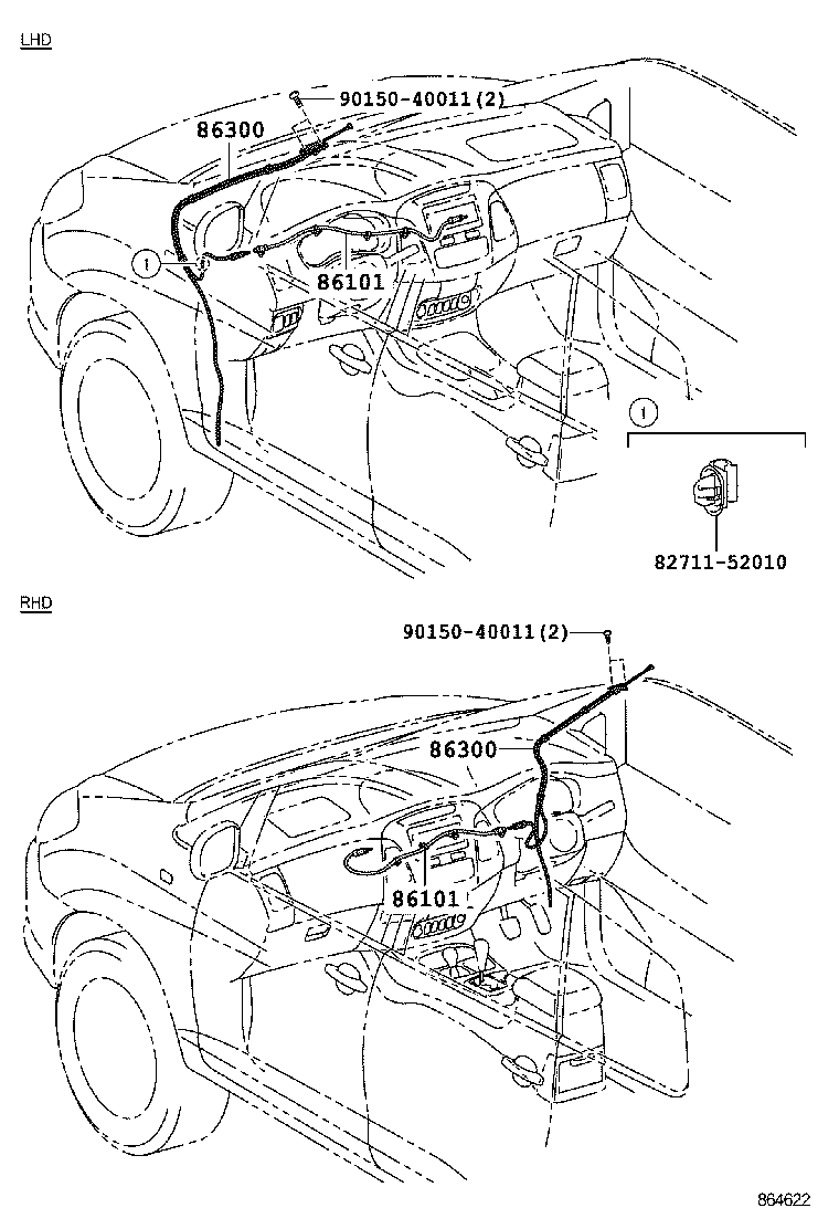 86300-0K100 ANTENNA ASSY, W/HOLDER product image