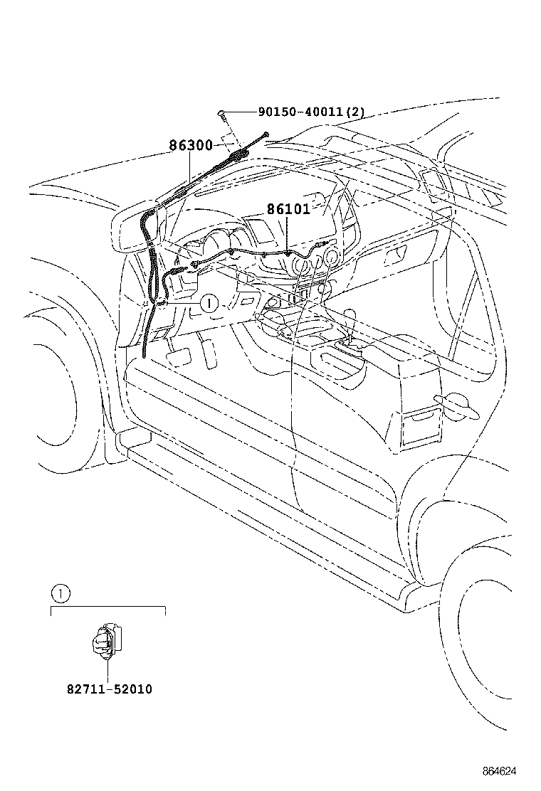 86300-0K080 ANTENNA ASSY, W/HOLDER product image