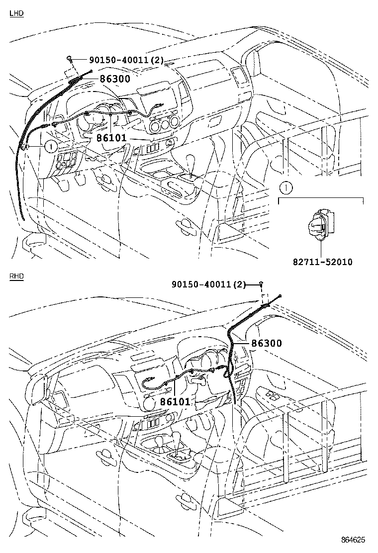 86300-71030 ANTENNA ASSY, W/HOLDER product image