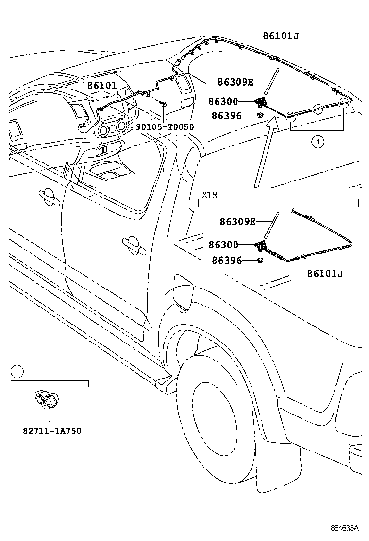86300-71030 ANTENNA ASSY, W/HOLDER product image