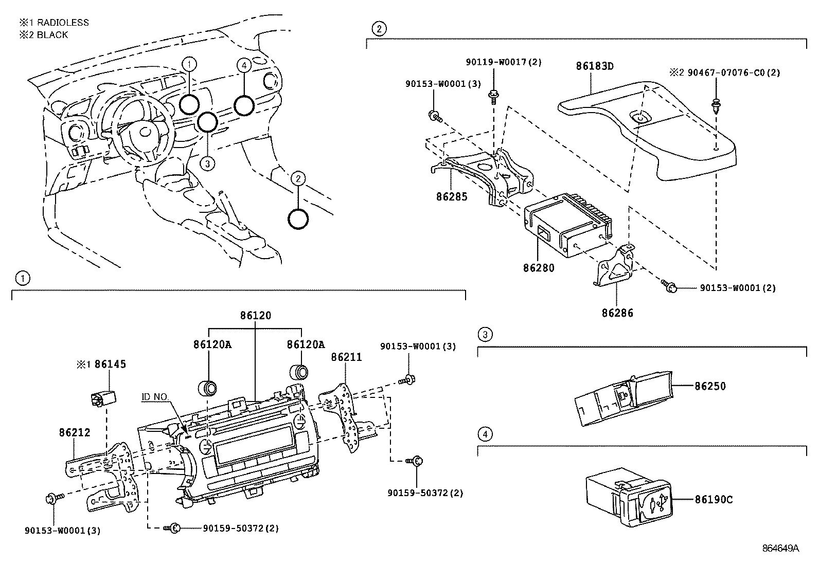 86190-0D030 ADAPTER ASSY, STEREO JACK, NO.1 product image