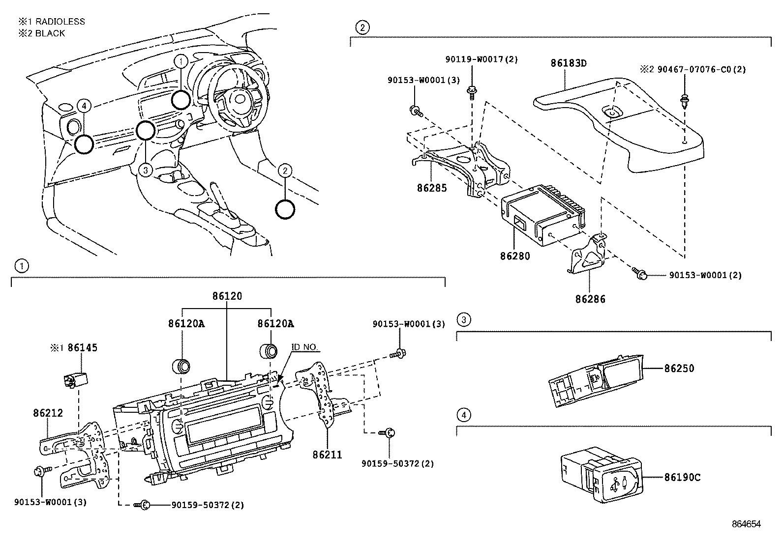 86190-0D030 ADAPTER ASSY, STEREO JACK, NO.1 product image