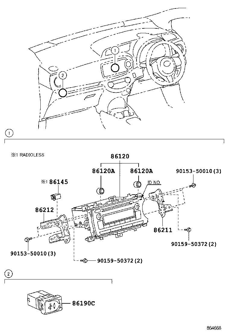 86212-52280 BRACKET, RADIO, NO.2 product image