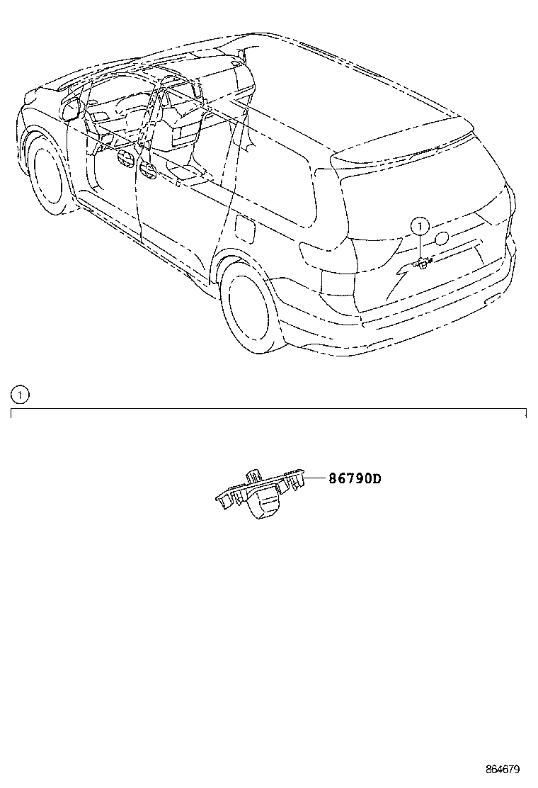 86790-08010 CAMERA ASSY, TELEVISION, RR product image