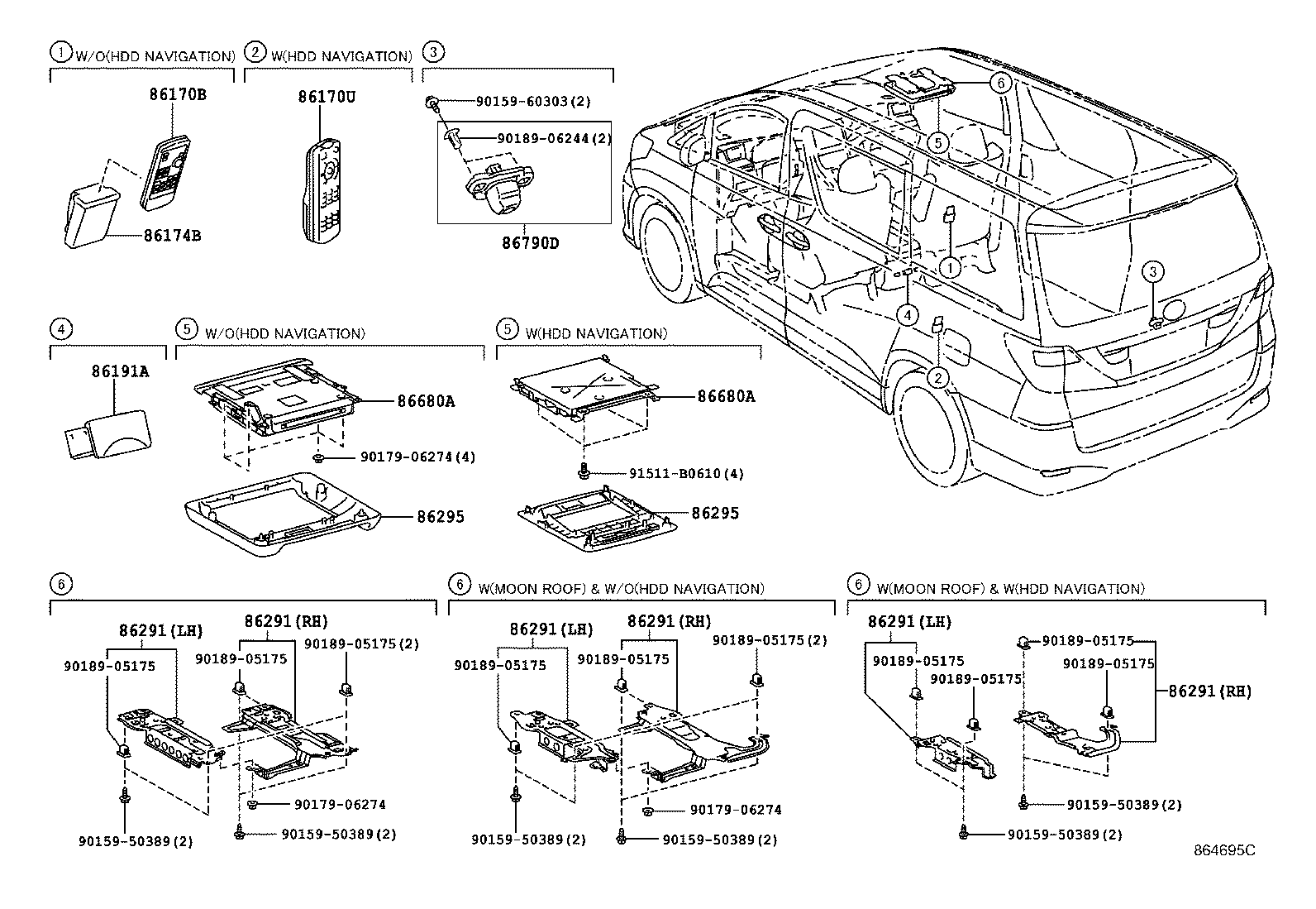 86170-58080 SWITCH & VOLUME ASSY, REAR product image
