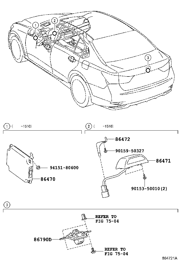 Toyota 86790-30151 CAMERA ASSY, TELEVISION, RR