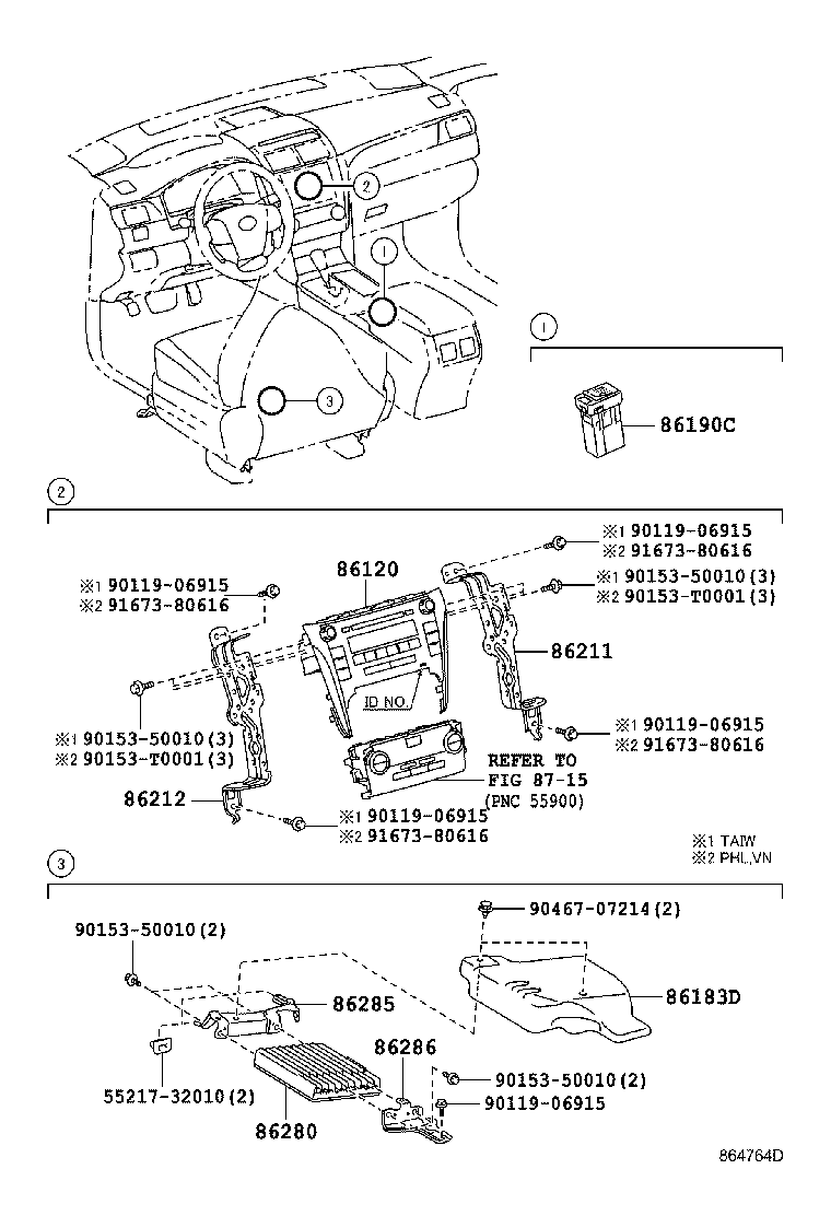 86211-06150 BRACKET, RADIO, NO.1 product image