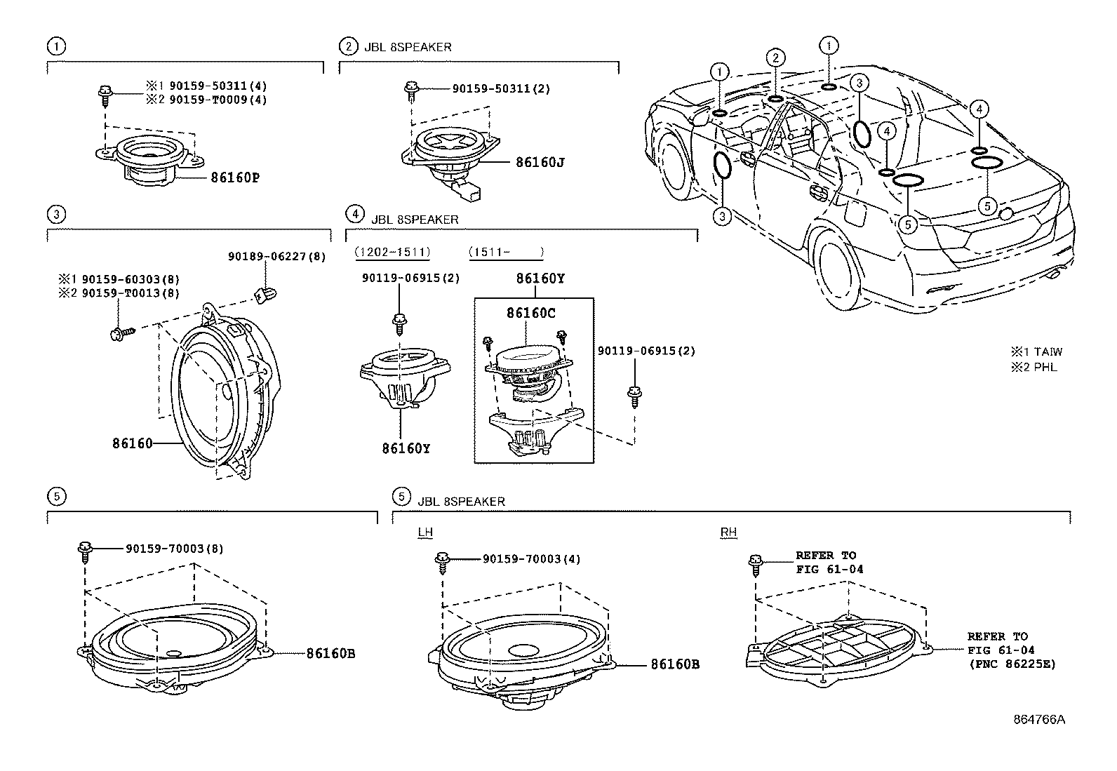 86150-33030 SPEAKER ASSY, REAR NO.2 product image