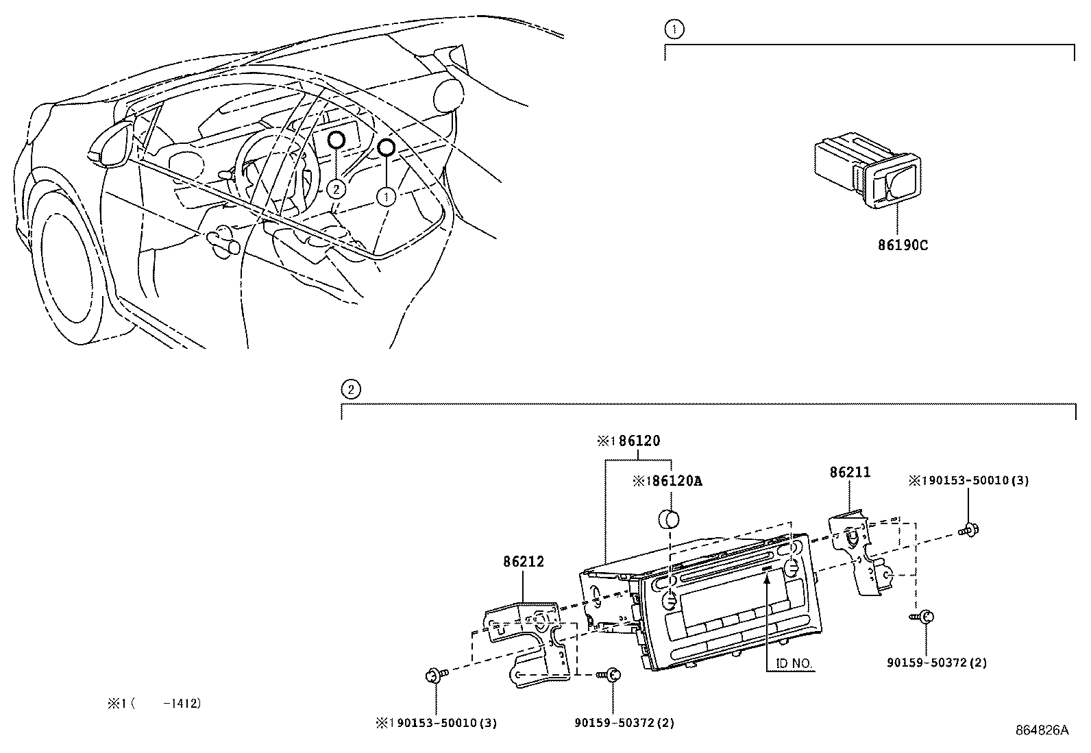 Toyota 86212-52260 BRACKET, RADIO, NO.2