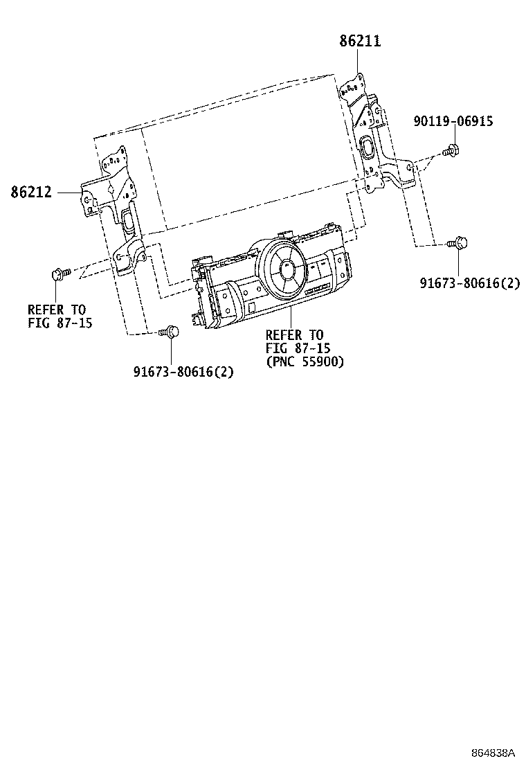 86211-22240 BRACKET, RADIO, NO.1 product image