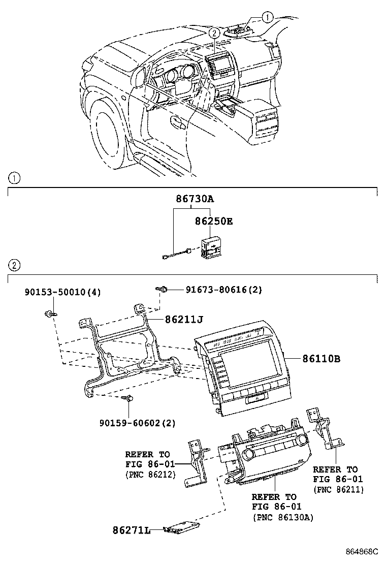 86110-60520 MULTI-DISPLAY ASSY product image