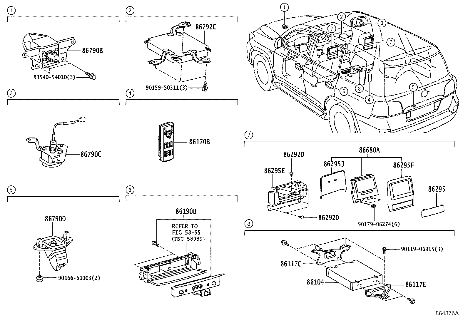 Toyota 86430-60070-A0 DISPLAY ASSY, TELEVISION