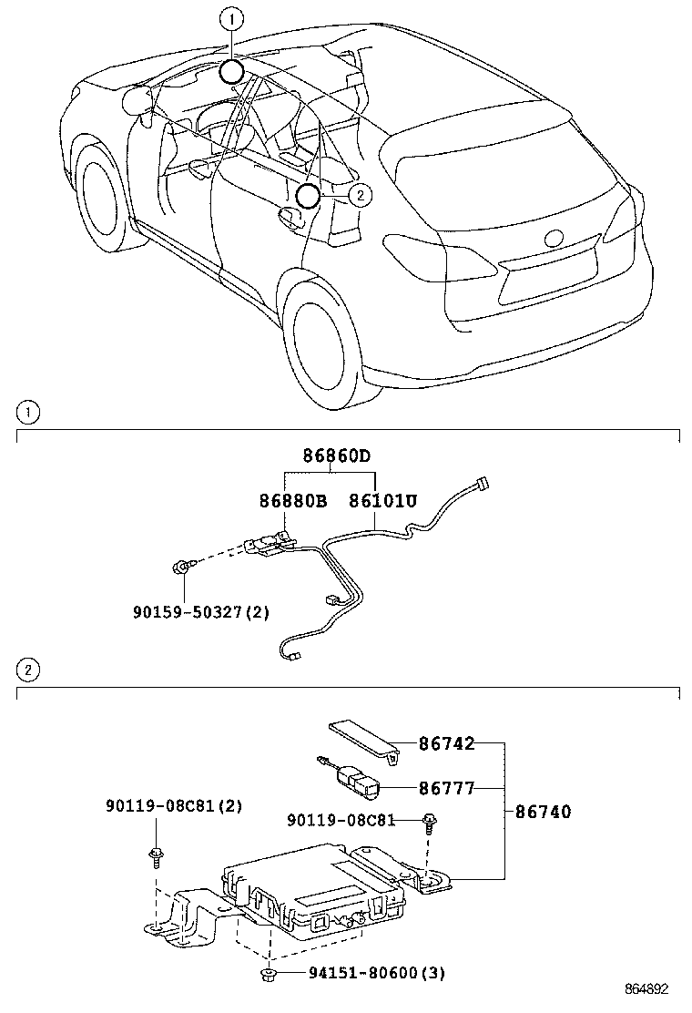 86719-48060 BRACKET, TELEPHONE product image
