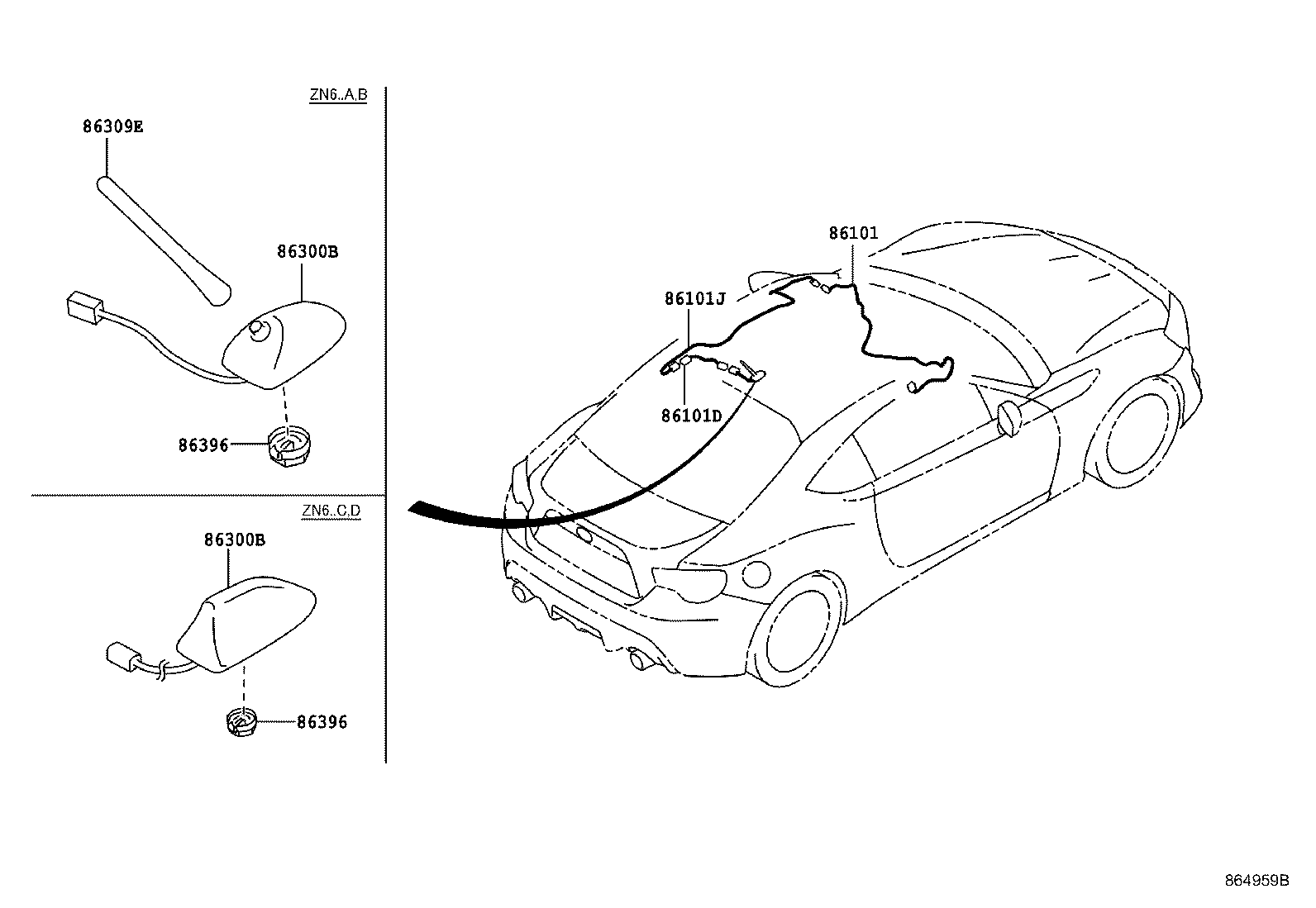 Toyota SU003-05971 ANTENNA ASSY, AMPLIFIER, NO.1