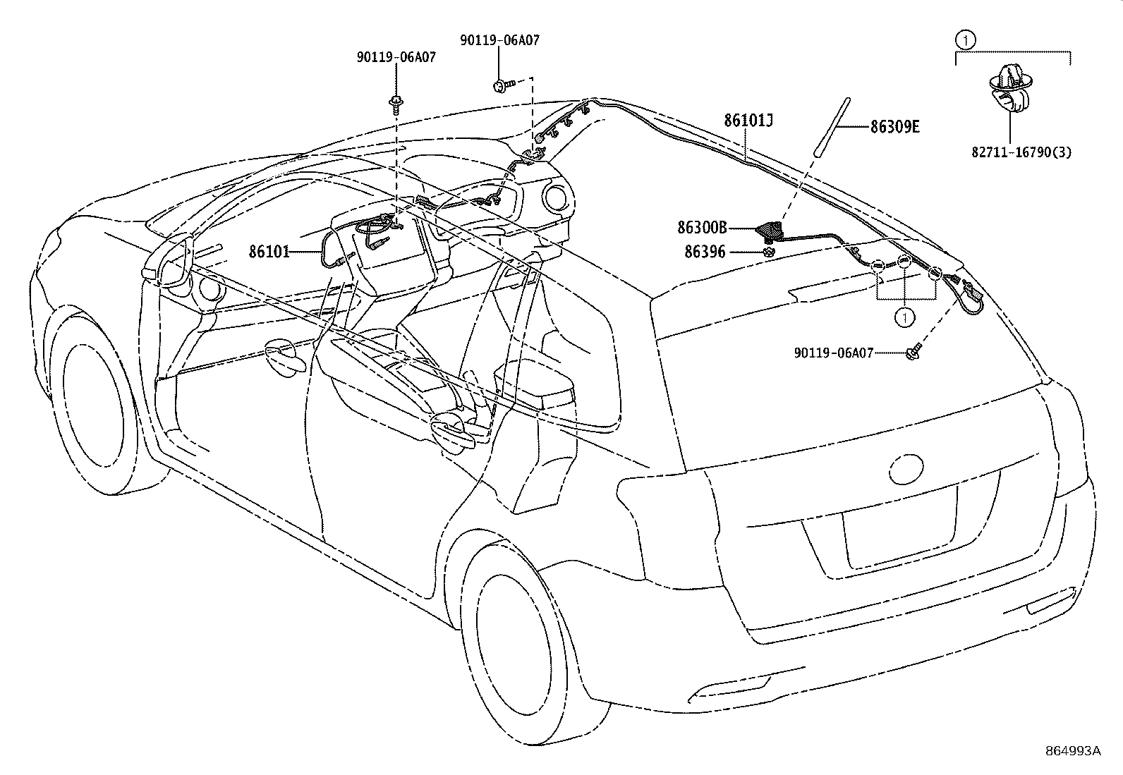 86101-12880 CORD SUB-ASSY, ANTENNA product image