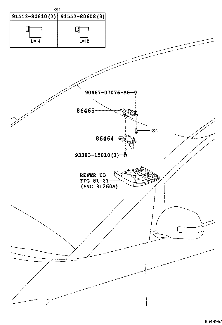 86465-28010 BRACKET, LANE RECOGNITION product image