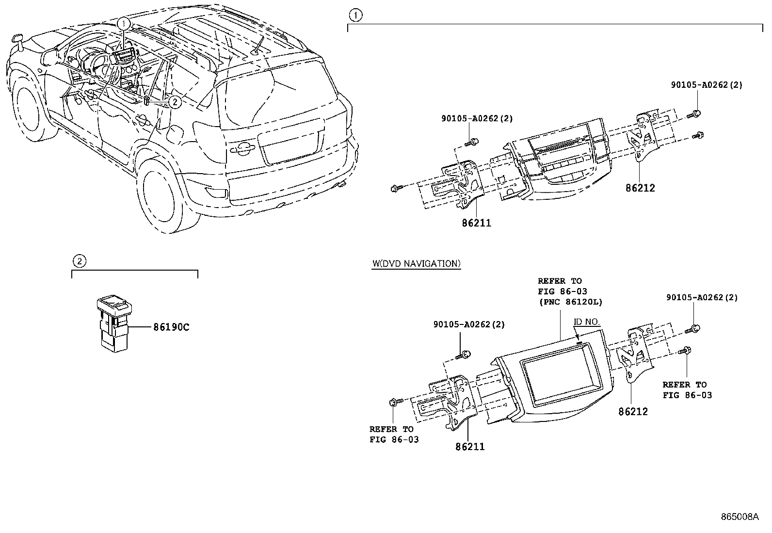 86212-0R010 BRACKET, RADIO, NO.2 product image