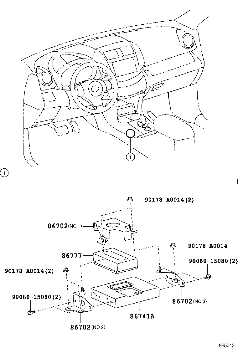 86702-0R030 BRACKET SET, TELEPHONE product image