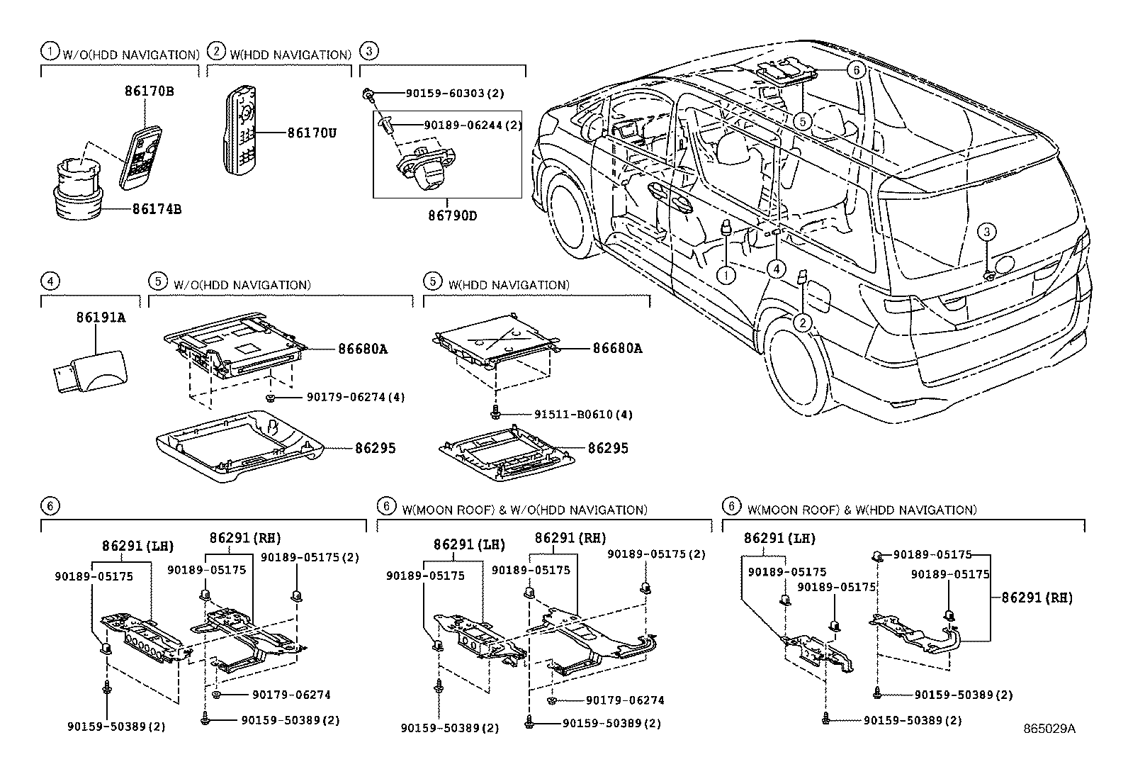 86170-58080 SWITCH & VOLUME ASSY, REAR product image