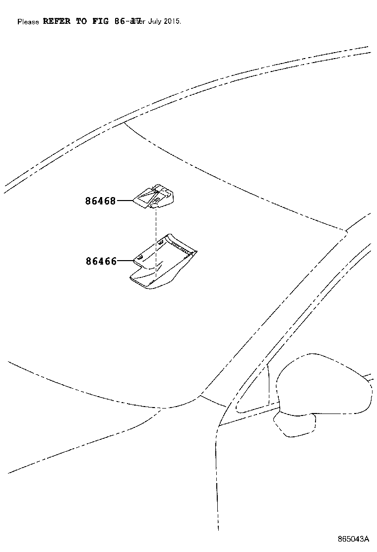 86466-33010 COVER, LANE DEPARTURE WARNING CAMERA, NO.1 product image